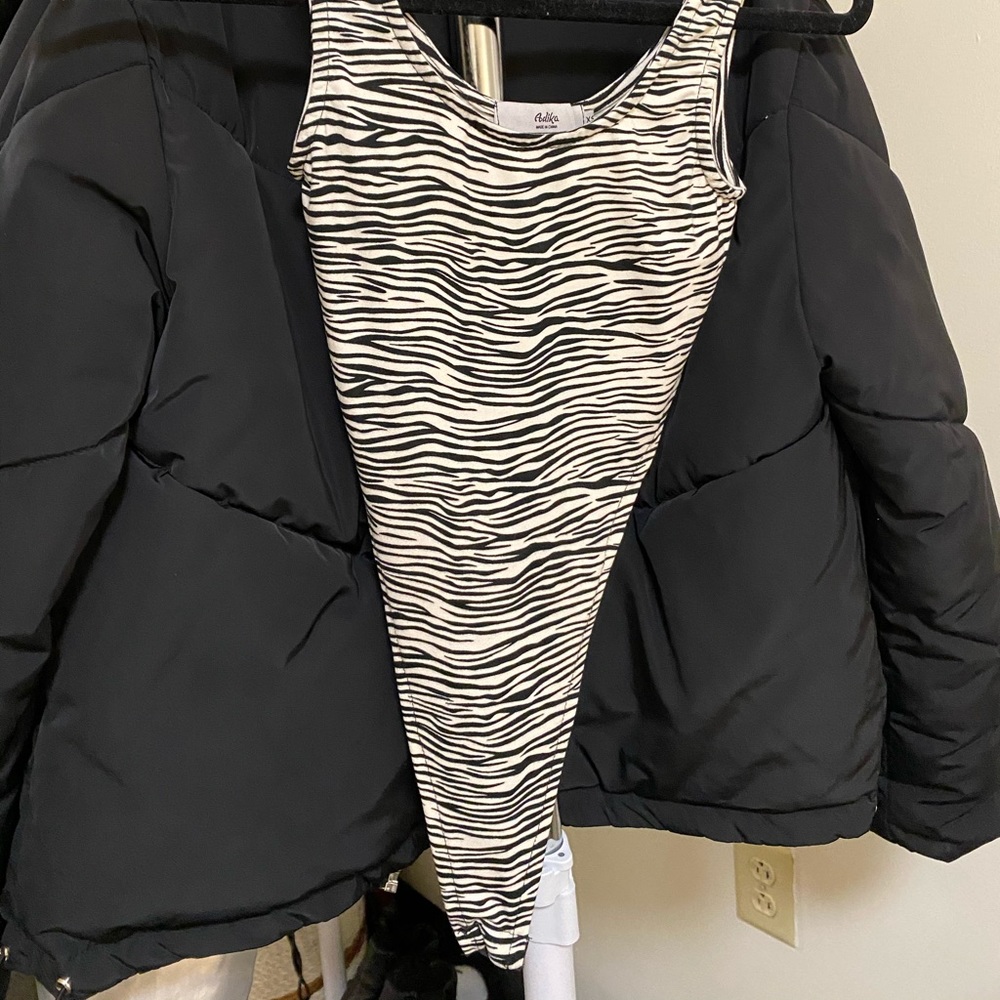 Never worn high leg zebra print bodysuit